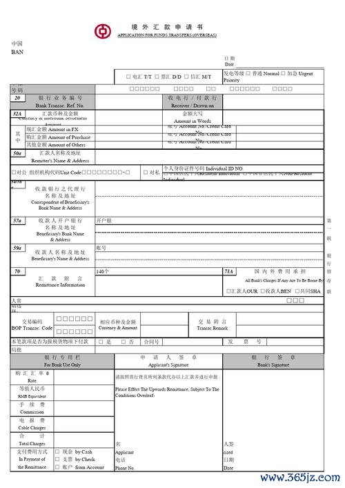 外匯匯出匯款申請書_跨境外匯匯款申請書填寫指引